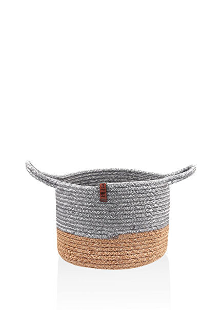 Jutte Bamboo Grey Jute Handled Basket