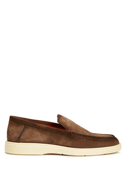 Detroit Brown Logo Detailed Men's Leather Loafer