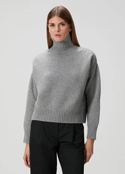 Gray Cut Out Cashmere Sweater