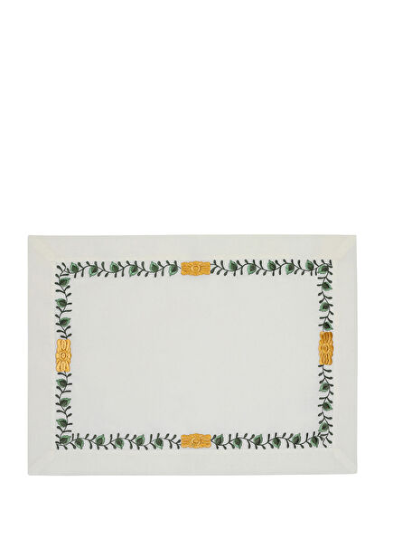 Herend Appony Green Yellow Detailed Linen 4-Piece Placemat Set
