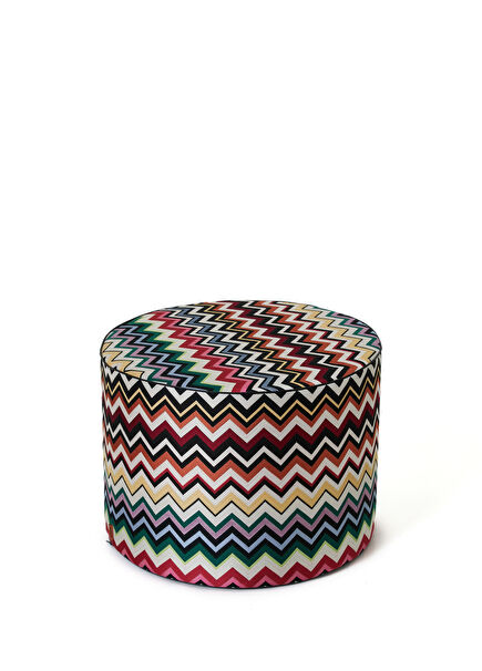 Belfast Multicolor Zigzag Patterned Pouf
