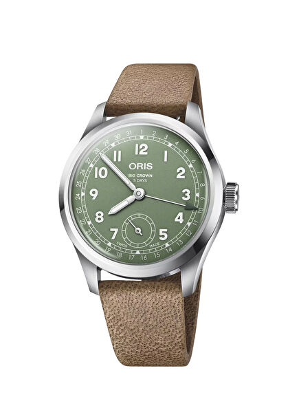 Big Crown Pointer Date Calibre Kahverengi Deri Erkek Kol Saati