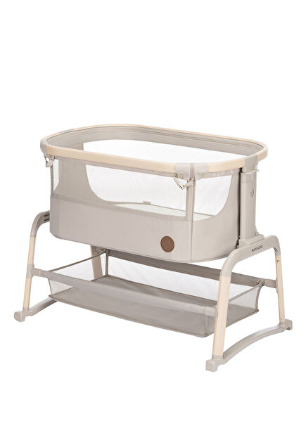 Iora Air Beige Eco Rockable Wood-Look Mother's Side Crib