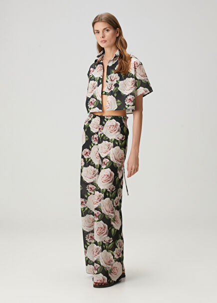 Bloom Black Floral Beach Set