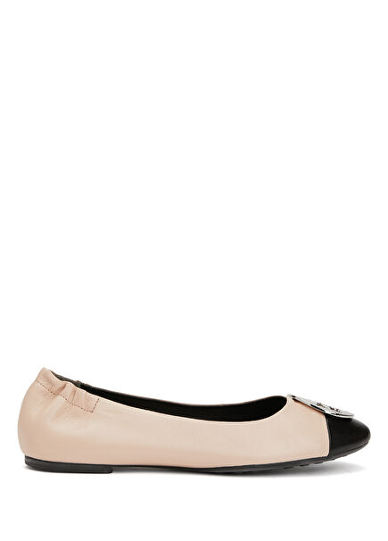 Claire Powder Black Women's Leather Ballerinas