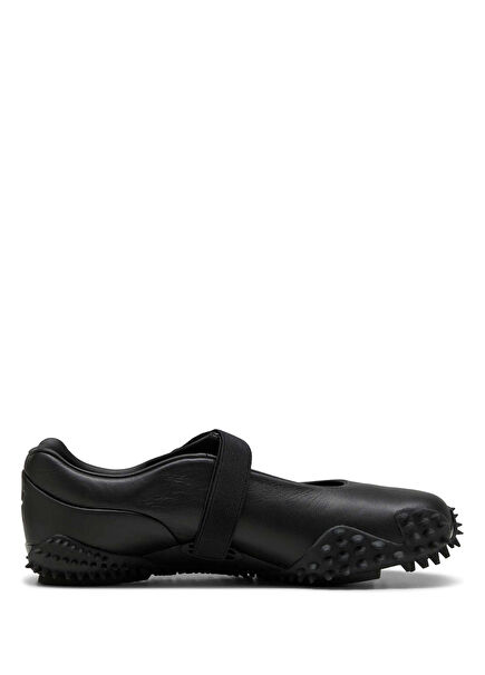 Mostro Fey Black Leather Unisex Ballet Flats