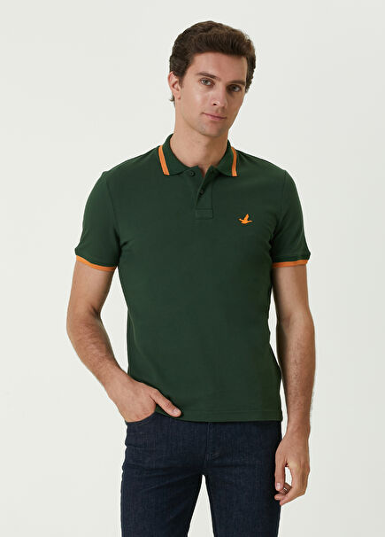 Comfort Fit Turuncu Yeşil T-shirt