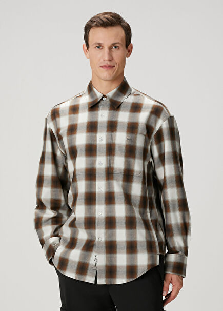 Kahverengi Ekose Desenli Gömlek