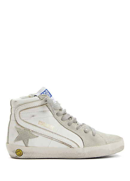 Slide Beyaz Unisex Çocuk Deri Sneaker