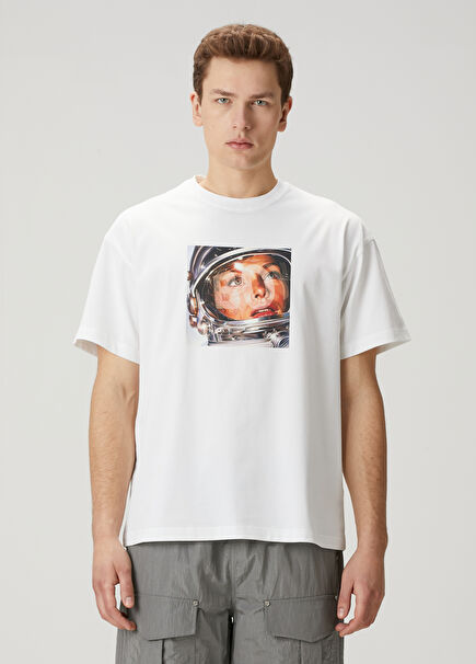 Astro Lady White Printed T-Shirt