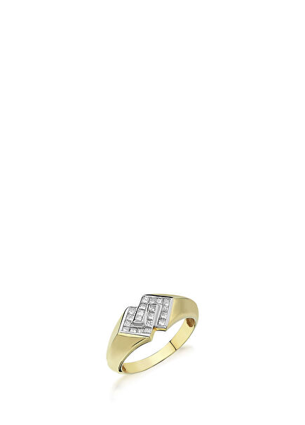 Women Ring of 14K Gold with Rhythm Diamonds