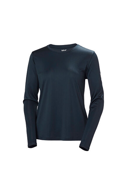 W HH Tech Crew Ls 2.0 Uv Güneş Korumalı Lacivert Uzun Kollu Kadın Spor T-Shirt
