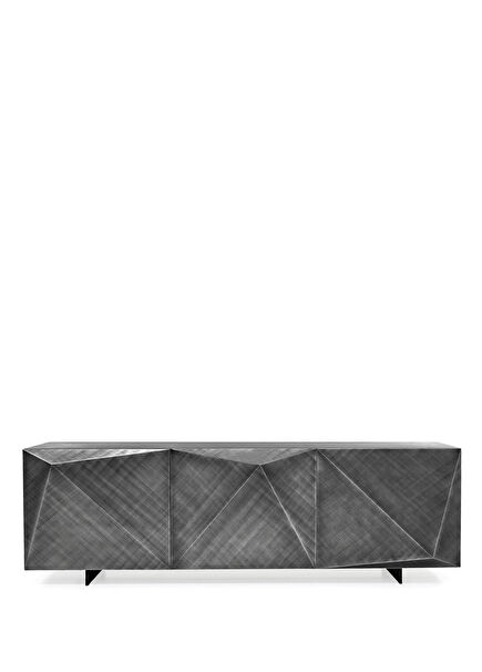 Ski Brush Stroke Grey Wooden Sideboard