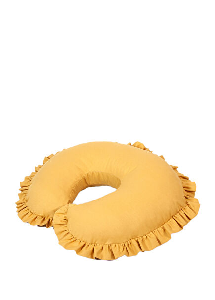 Mustard Color Cotton Ruffled Nursing Pillow