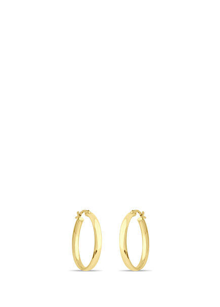 Dished 14K Gold Women's Hoop Earrings