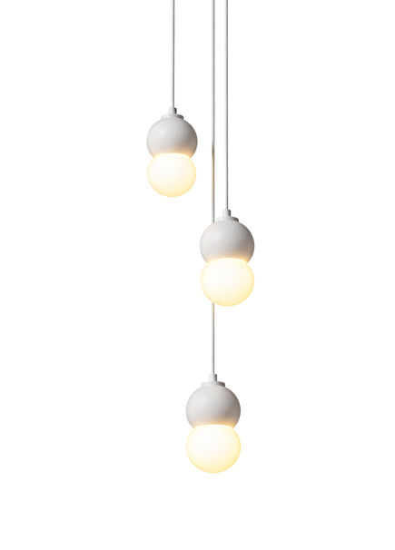 White Concrete 3 Pendant Chandelier