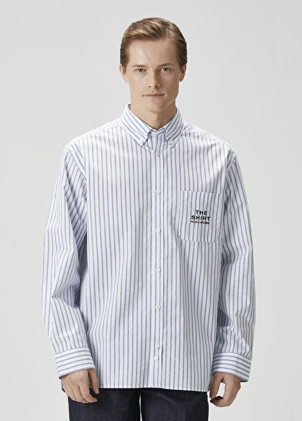 Blue Stripe Patterned Shirt