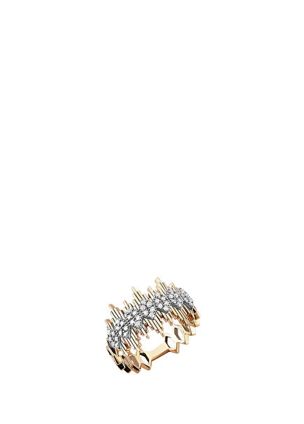 Sahika White Diamond Women's Gold Ring