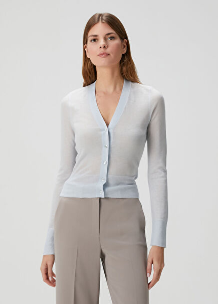 Light Blue Cashmere Cardigan