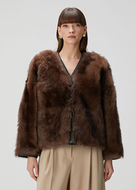 Brown Shearling Leather Jacket