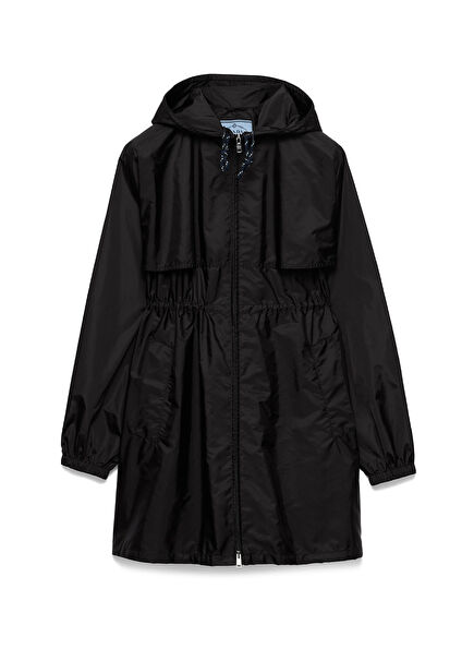 Siyah Hafif Re-Nylon Kadın Yağmurluk