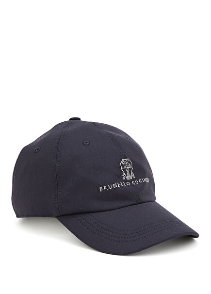 Lacivert Logo Nakışlı Erkek Yün Şapka