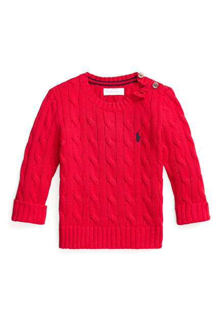 Kırmızı Saç Örgülü Erkek Bebek Kazak