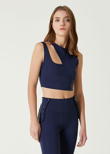 Nora Lacivert Crop Bluz