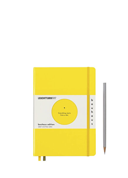 Bauhaus Serisi Lemon A5 Sert Kapak Gri Noktalı Not Defteri 