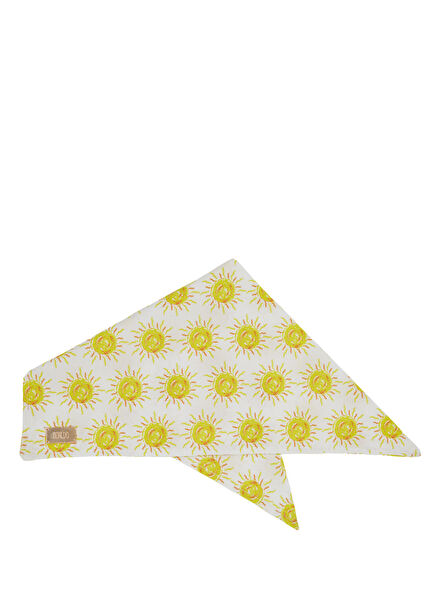 Açık Sarı Güneş Desenli Köpek Bandana