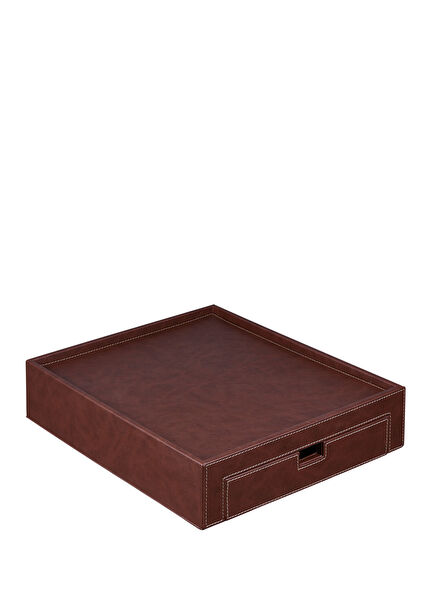 Tan Leather Decorative Coffee Box