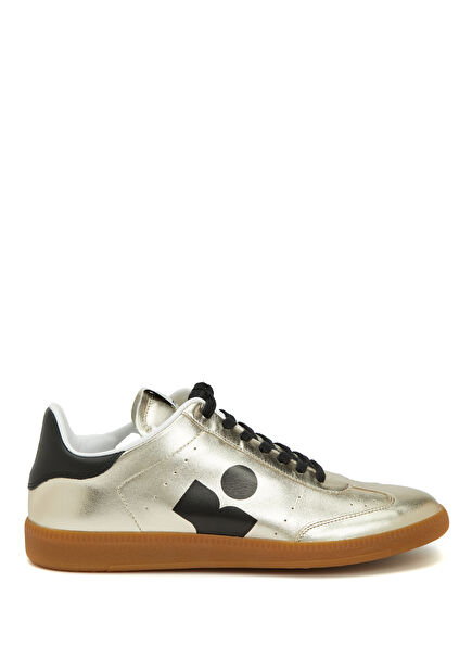 Gold Siyah Kadın Deri Sneaker