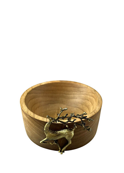 Kahverengi Geyikli Ahşap Çerezlik