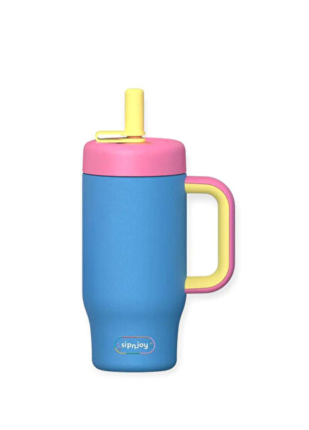 HandleHug Navy Blue Steel Kids Tumbler 550 ml