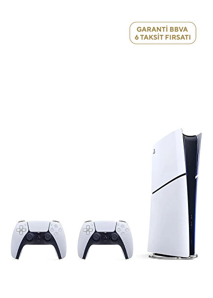 PlayStation 5 825 GB Slim Digital Edition Oyun Konsolu + 2. PS5 Beyaz Kol