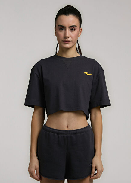 Classics Wmn Comfort Füme Kısa Kollu Kadın Crop T-shirt