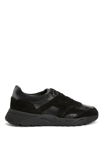Black Men's Leather Sneakers