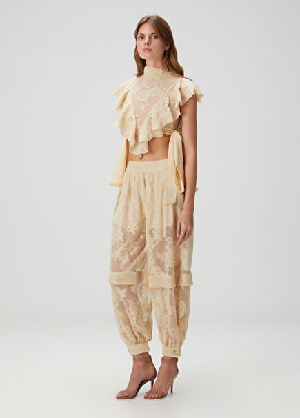 Hypnotic Krem Dantel Pantolon