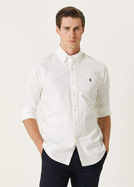 Custom Fit Beyaz Oxford Gömlek