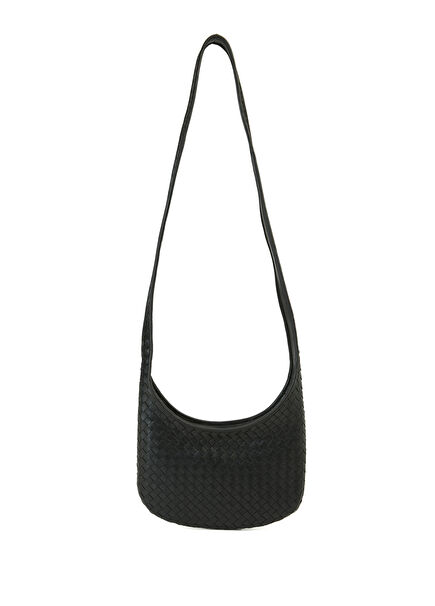 Veneto Small Black Men's Leather Crossbody Bag