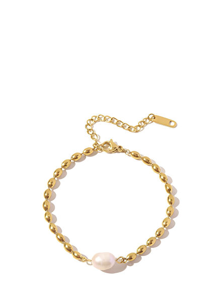 İstanbul Altın Kaplama Kadın İnci Bileklik
