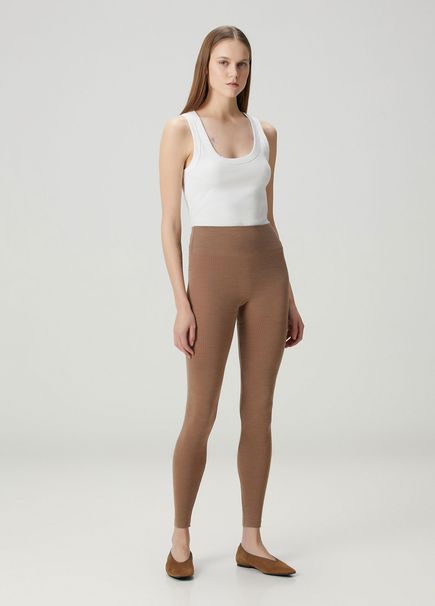 High Waisted Kahverengi Tayt