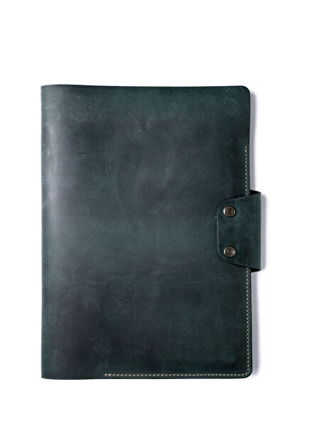 Hemingway Antique Green Leather Notebook Cover A4 Organizer