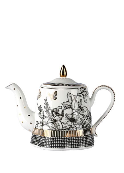 Maggey Desenli New Bone China Porselen Çaydanlık