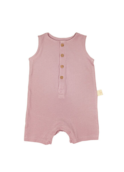 Ribbed Worker Overall Lilac Pink Bebek Tulum