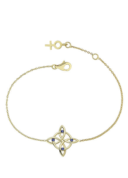 Pure Magic Knot Safirli Kadın Altın Bilezik