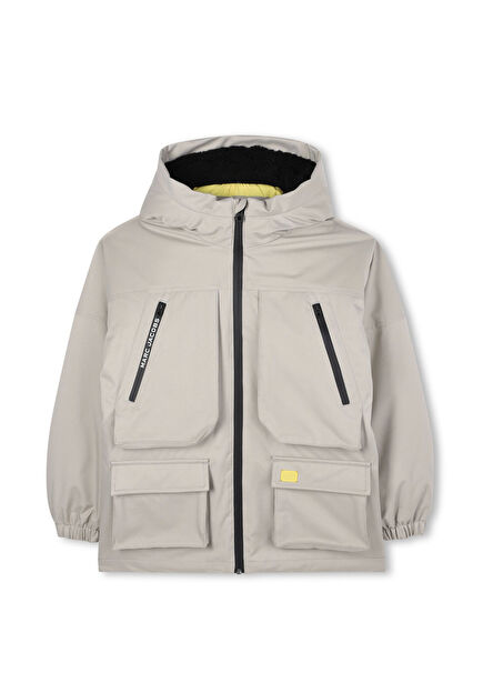 Stone Hooded Boy's Parka