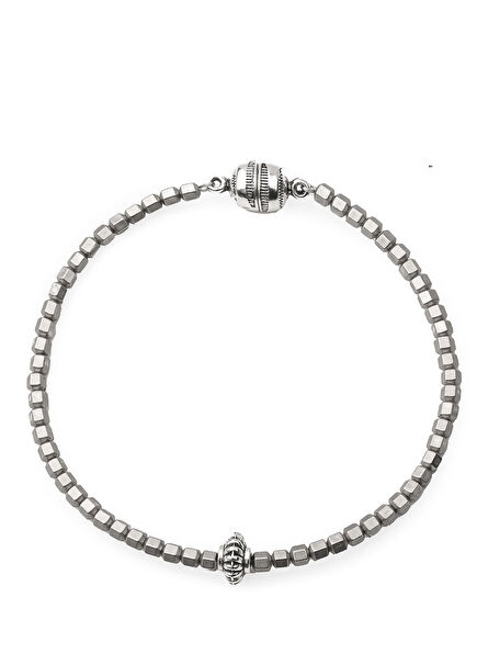 Tiew Gri Doğal Taş Erkek Kolye