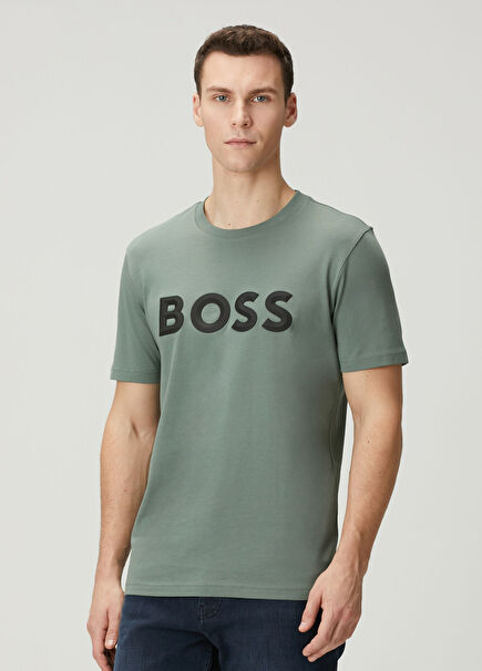 Yeşil Logo Baskılı T-shirt