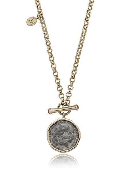 Zodiac Pisces Diamond-Studded 14K Women's Gold Necklace